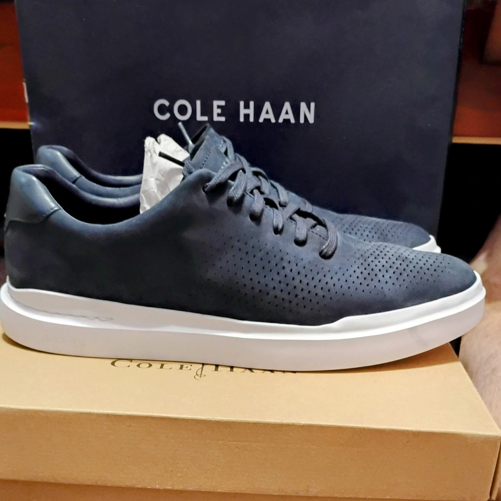 SOLD $$$$$$$$$Cole Haan Men's Navy Nubuck Sneakers - Picture 5 of 5